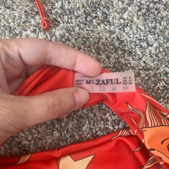 Zaful Celestial Sun and Moon Red Bikini Set sz 6 /medium - Picture 7 of 9